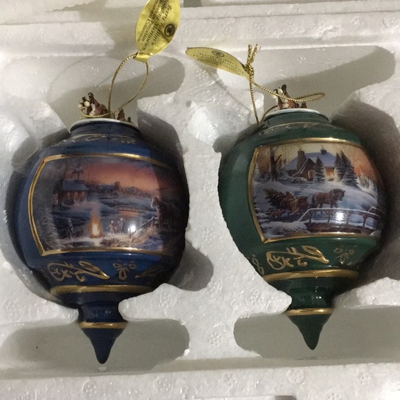 💥CHARITY SALE Terry Redlin Vintage Bradford Exchange Christmas Baubles - Picture 2 of 13